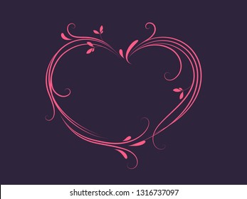 Abstract floral  background. Vector heart with flower petals. Element for design.