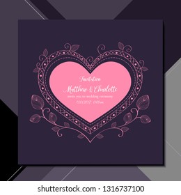 Abstract floral  background. Vector heart with flower petals. Element for design.