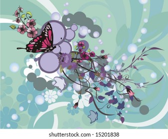 Abstract floral background, vector illustration series.