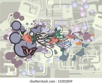 Abstract floral background, vector illustration series.
