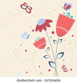 Abstract floral background - vector illustration