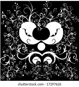 ABSTRACT FLORAL BACKGROUND - VECTOR ILLUSTRATION