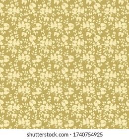 fondo floral abstracto, ilustración vectorial. patrón impecable. flores pequeñas sobre un fondo dorado.