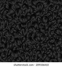 Abstract floral background. Vector illustration. Tangled backdrop. Abstract hand-drawn leaves texture, wavy background. Modern template with leaves looks like waves, hairs or tangled tape.