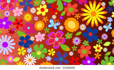 Abstract floral background, vector illustration