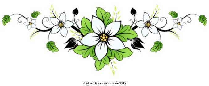 Abstract Floral Background. Vector illustration. Isolated on white.