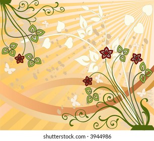 Abstract floral background - vector illustration