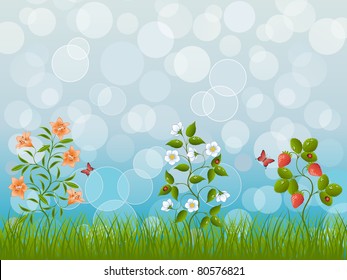 Abstract floral background. Vector illustration.