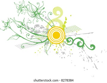 Abstract floral background, vector illustration series.