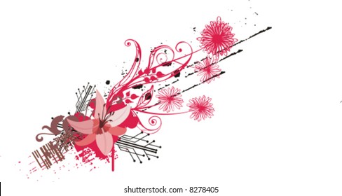 Abstract floral background, vector illustration series.