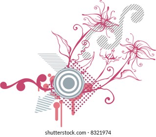 Abstract floral background, vector illustration series.