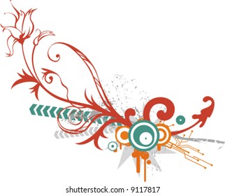 Abstrakter floraler Hintergrund, Vektorgrafik-Reihe.
