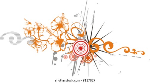 Resumen de fondo floral, serie de ilustraciones vectoriales.