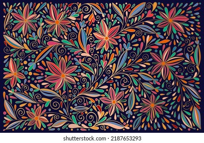 Abstract floral background. Vector ornament pattern. Paisley elements. Great for fabric, invitation, wallpaper, decoration, packaging or any desired idea.