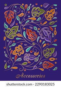 Abstract floral background. Vector ornament pattern. Paisley elements. Great for fabric, invitation, wallpaper, decoration, packaging or any desired idea.