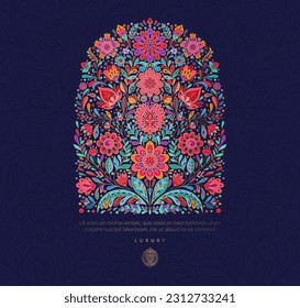 Abstract floral background. Vector ornament pattern. Paisley elements. Great for fabric, invitation, wallpaper, decoration, packaging or any desired idea.