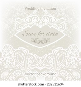 Abstract floral background. Vintage background, blank wedding invitation, festively decorated form. Decorative elements hand-painted in delicate colors.