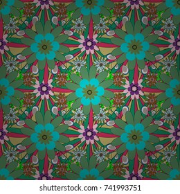Abstract floral background. Wedding invitation. Greeting card. Abstract vector flowers in blue, green and neutral colors. Floral seamless pattern.