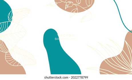 Abstract floral backgrounds for instagram posts. Vector trendy minimal templates in boho style with copy space for text. Organic background