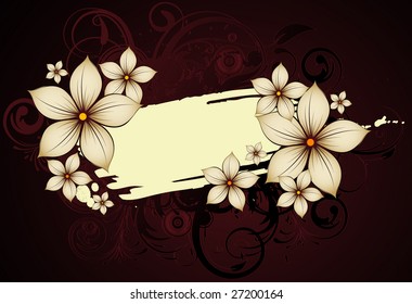 Abstract floral banner for design.