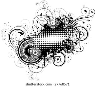 Abstract floral banner for design.