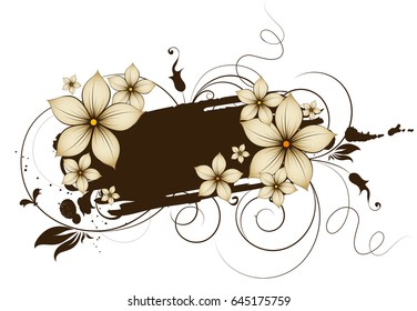 Abstract floral banner for design 