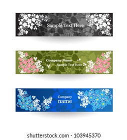 abstract floral banner set vector design