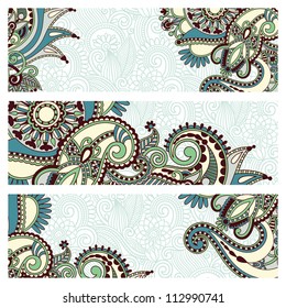 abstract floral banner set vector design
