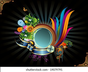 abstract floral banner vector