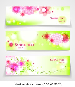 Abstract floral banners