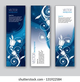 Abstract Floral Banners. Vector Backgrounds. Eps10 Format.