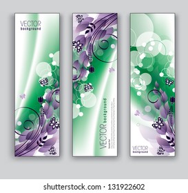 Abstract Floral Banners. Vector Backgrounds. Eps10 Format.