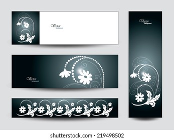 Abstract Floral Banners. Vector Design.