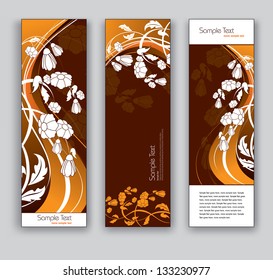 Abstract Floral Banners. Vector Eps10 Backgrounds.