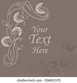 Abstract floral beige vector background.