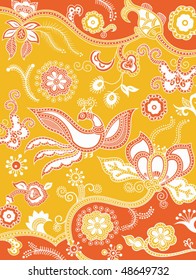 Abstract Floral and Bird 1