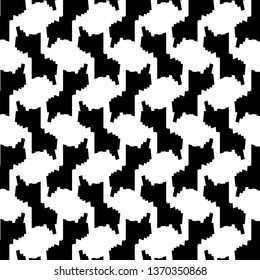 Abstract, floral, black and white pattern. Textile print. Decorative background. Wallpaper. Tile. Vector illustration.