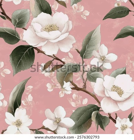 Abstract floral blooming design. Floral seamless pattern
