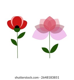 Abstract floral blooms. Stylized flower artwork. Gentle petals Vector. Soft pastel illustration.