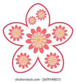 Abstract Floral Blossom Vector Art in White Background