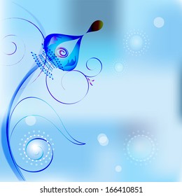 abstract floral blue background