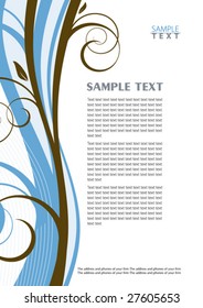 Abstract floral blue background.Vector