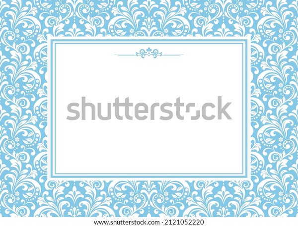 Abstract floral blue\
pattern. Vector seamless background. Perfect for invitations or\
announcements..
