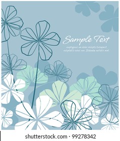 Abstract floral (blue version,available in 6 styles)