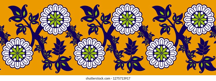Abstract floral border (Seamless Vector)