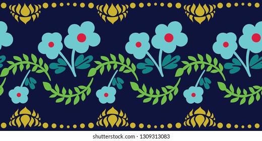 Abstract Floral border (Vector)
