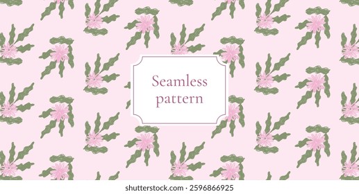 Abstract floral botanical seamless pattern with wildflowers and leaves. Elegant floral background for fabric, wrapping, wallpaper, and interior design. Hand-drawn vector illustration