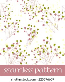 Abstract floral branch, seamless vector pattern.
