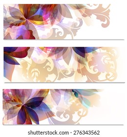 Abstract floral brochures set