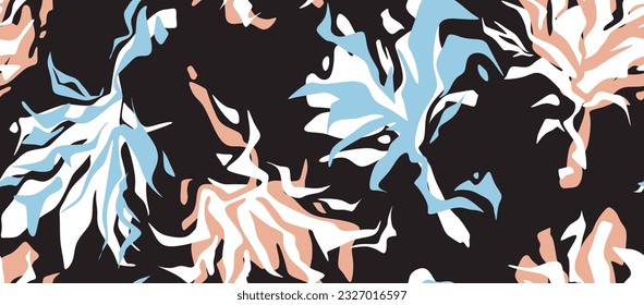abstract Floral brush strokes seamless pattern background for fashion prints.